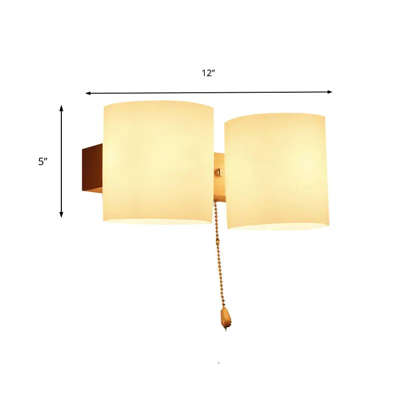 Glass Copper Wall Lamp dual-shade wall sconce with copper backplate and pull chain Decorbites on Tampa Home & Garden Store