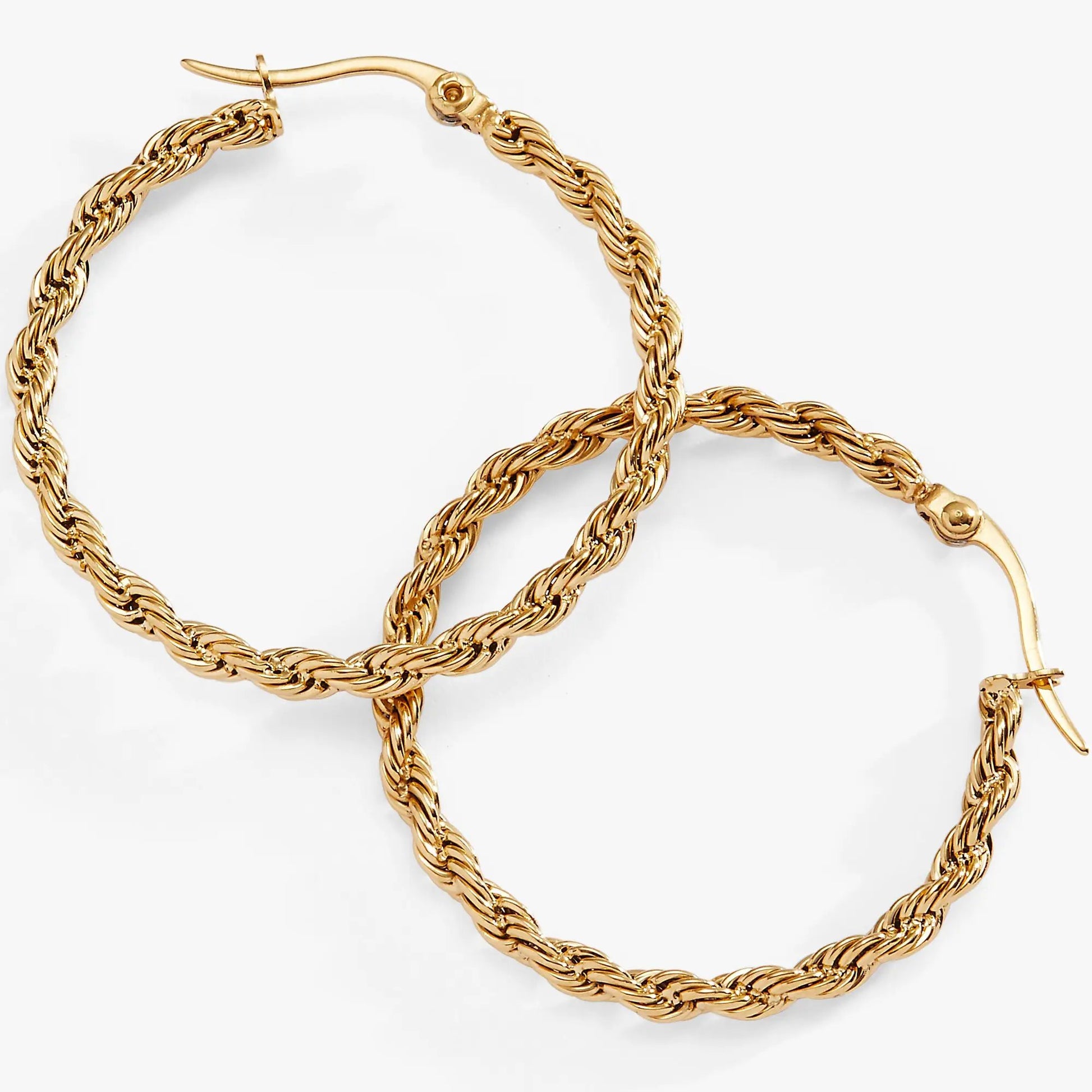 Frozen French Rope Hoop Earrings gold-tone twisted rope design by ALEX AND ANI on Tampa Home & Garden Store