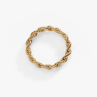 Frozen French Rope Ring gold-tone twisted rope band by ALEX AND ANI on Tampa Home & Garden Store