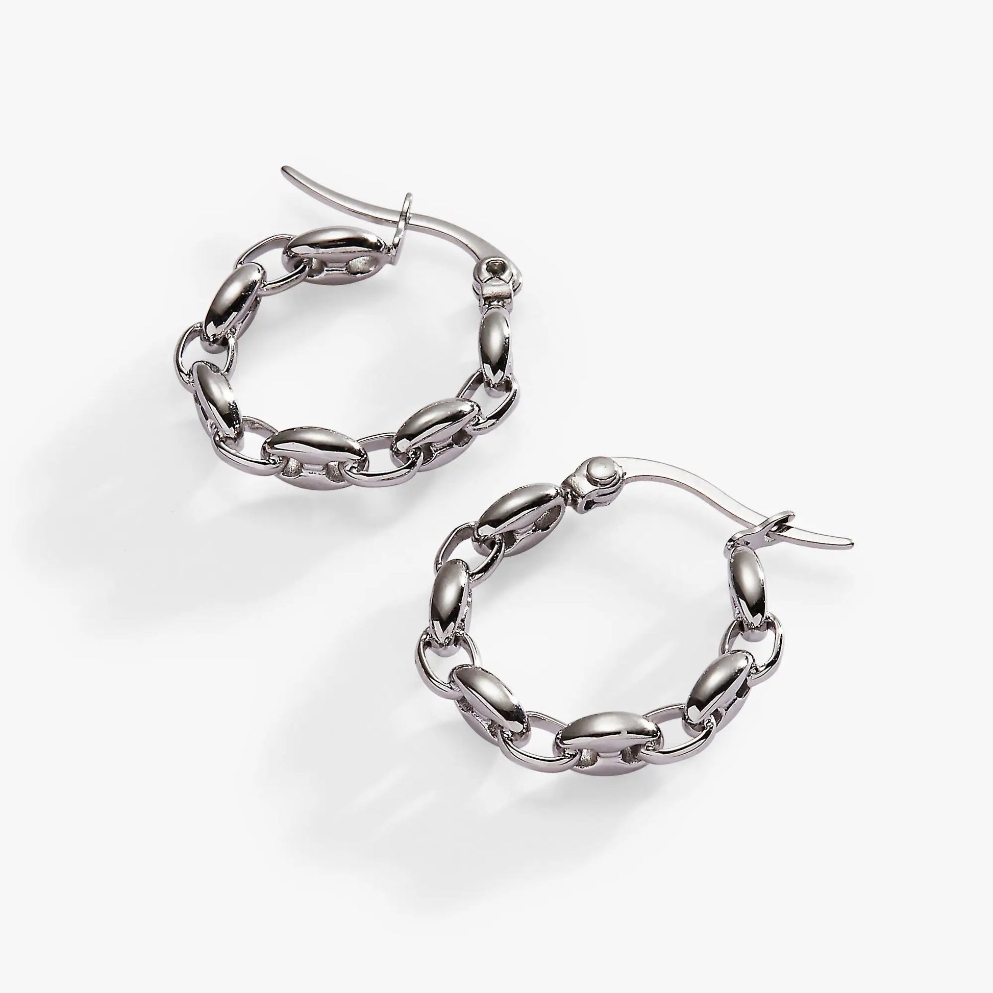 Frozen Mariner Chain Hoop Earrings silver-toned linked-oval chain hoops by ALEX AND ANI on Tampa Home & Garden Store