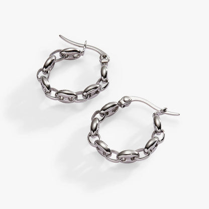 Frozen Mariner Chain Hoop Earrings silver-toned linked-oval chain hoops by ALEX AND ANI on Tampa Home & Garden Store