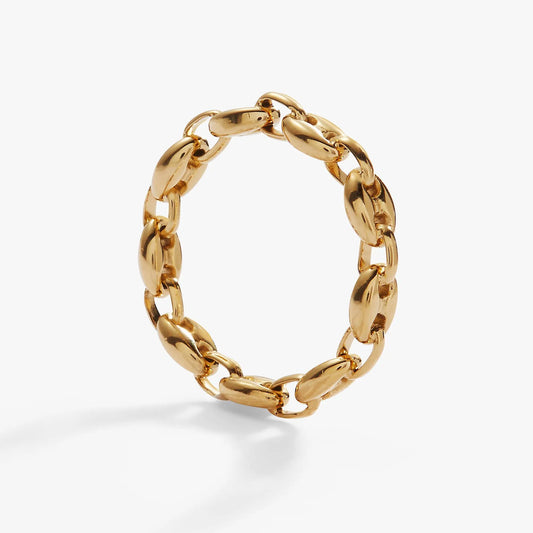 Frozen Mariner Chain Ring by ALEX AND ANI, gold-tone linked chain ring on Tampa Home & Garden Store