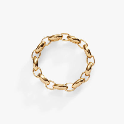 Frozen Mariner Chain Ring by ALEX AND ANI, gold-tone chain-link ring on Tampa Home & Garden Store