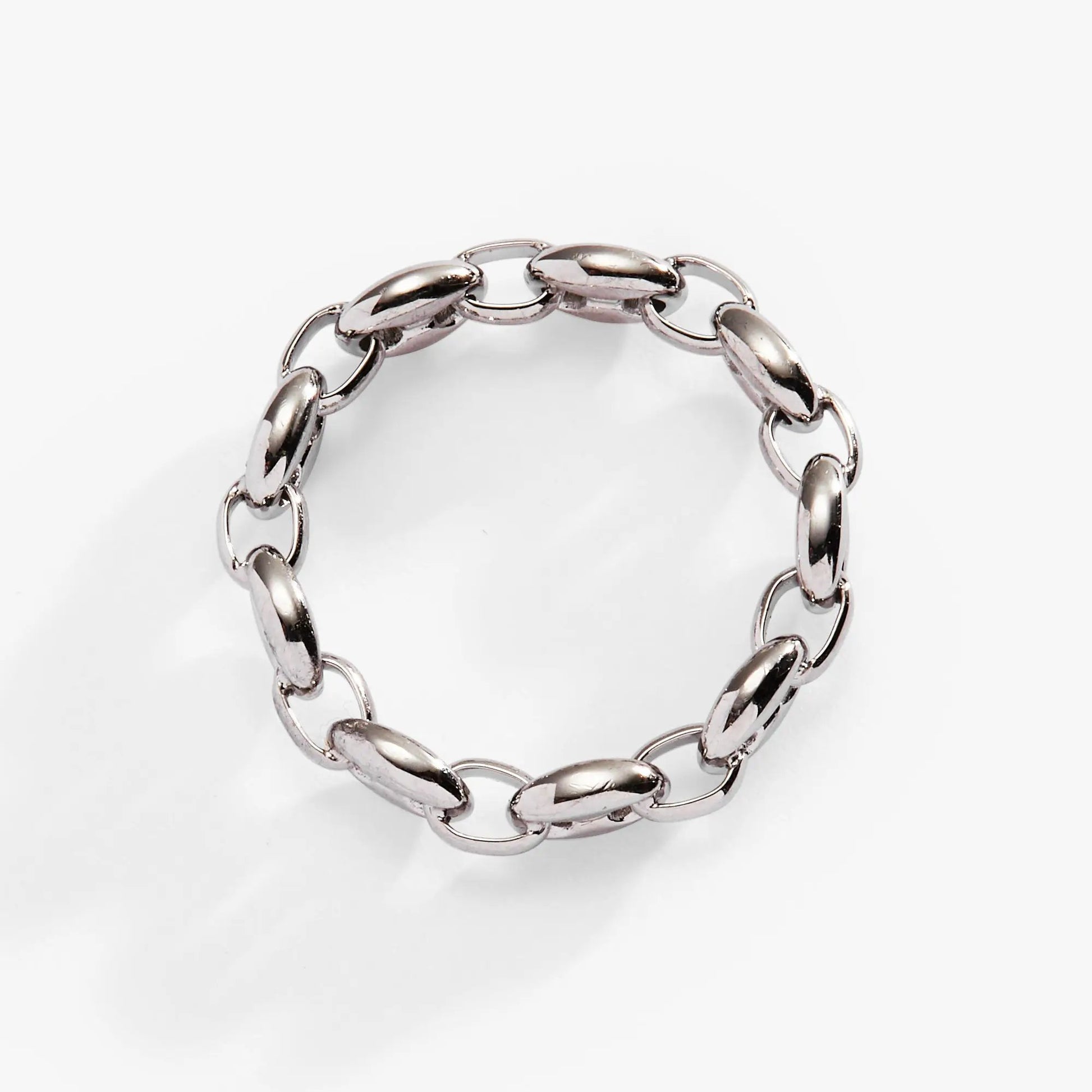 Frozen Mariner Chain Ring by Alex and Ani, silver-tone linked ring with oval links on Tampa Home & Garden Store