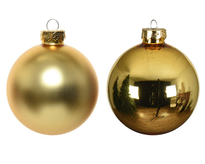 Ornements en verre de 6 cm (2,4 po) - Ensemble de 10 pièces - Or brillant