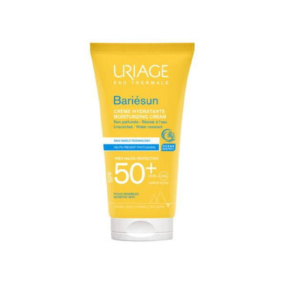 Uriage Bariésun SPF50+ sunscreen cream; moisturizing, noncomedogenic in yellow tube on Tampa Home & Garden Store