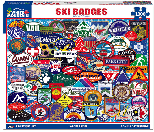 Ski Badges Puzzle - 1000 Piece - Tampa Home & Garden Store