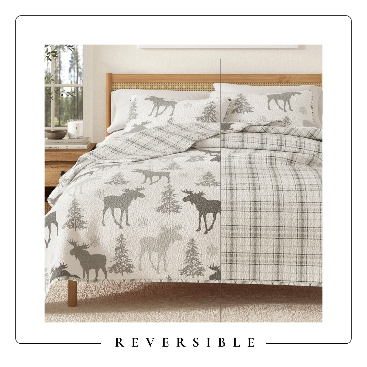 Cozy Wilderness Lodge Quilt and Moose Print