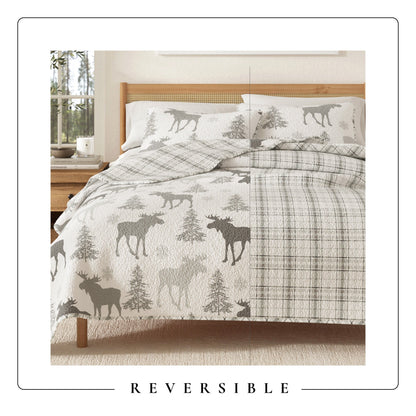 Cozy Wilderness Lodge Quilt and Moose Print