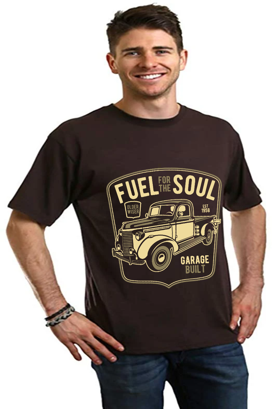 Fuel For The Soul men's bamboo viscose tee by Spun Bamboo with truck graphic on Tampa Home & Garden Store