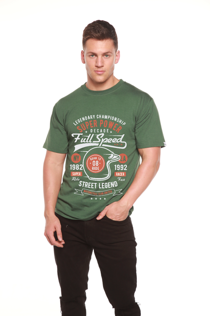 Full Speed Super men's bamboo viscose/organic cotton graphic tee in green by Spun Bamboo on Tampa Home & Garden Store