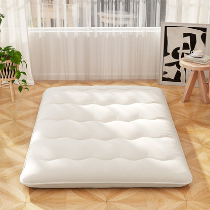Colchón futón Queen/King/Individual/Matrimonial, almohadilla para dormir en el suelo con funda lavable beige - Tamaño matrimonial