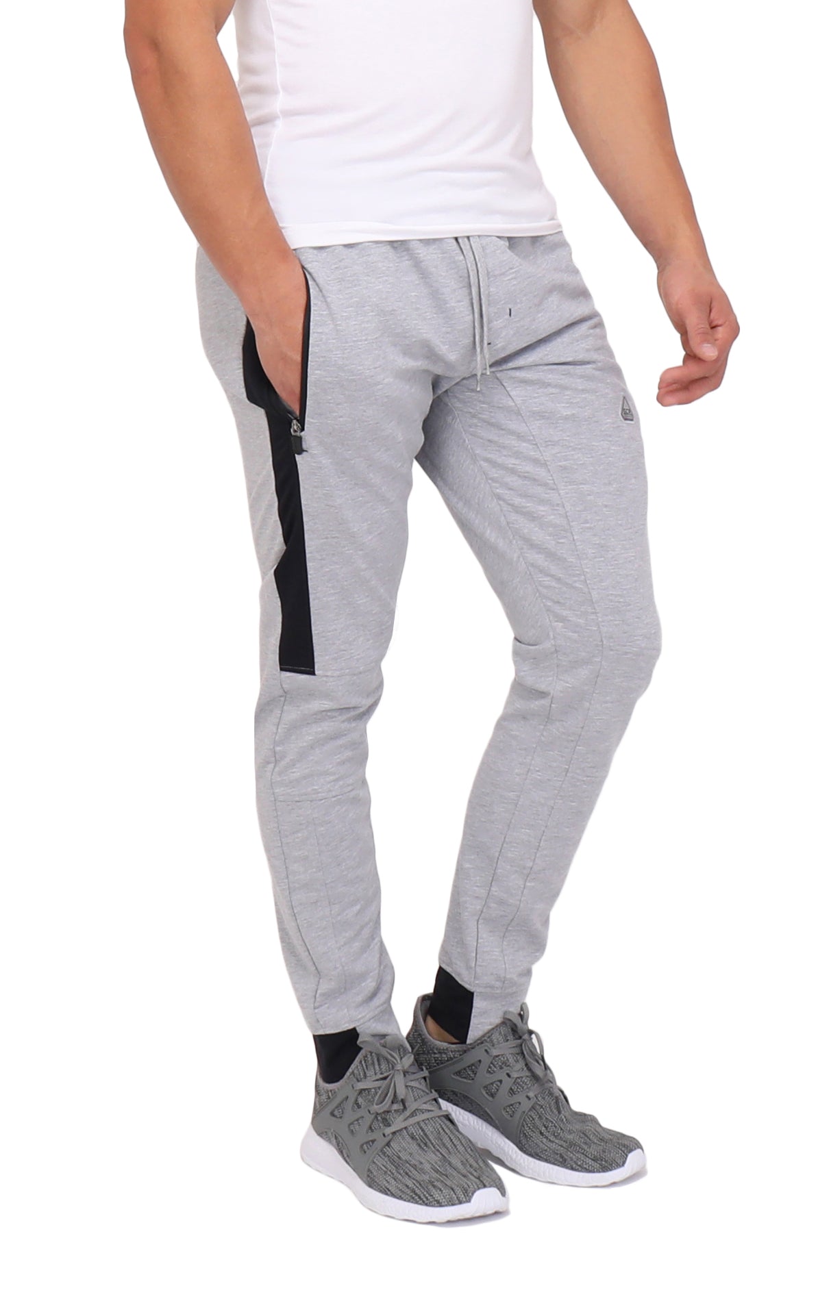 Infinite Flex Jogger Tall Fit men's joggers in gray with black side panels by SCR Sportswear on Tampa Home & Garden Store