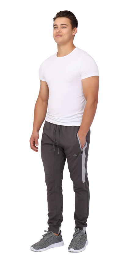 Infinite Flex Jogger Tall Fit men's activewear joggers in charcoal with gray side panels by SCR on Tampa Home & Garden Store