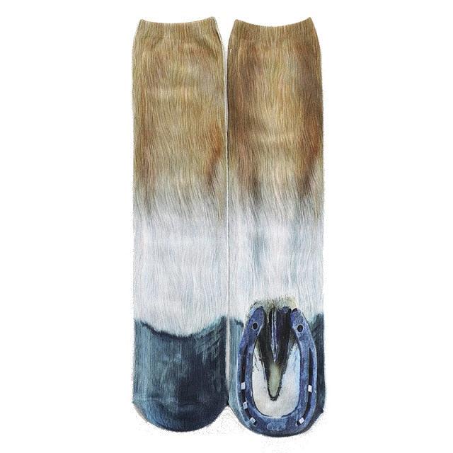 Funny Chicken Long Socks by Stevvex, cotton knee-high socks pair with chicken leg print on Tampa Home & Garden Store