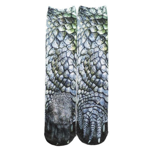 Stevvex cotton knee sock pair with crocodile-scale pattern, over-the-knee unisex fashion socks on Tampa Home & Garden Store