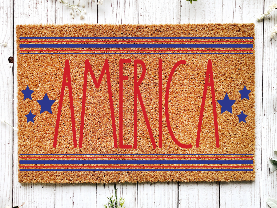 Funny Doormat, Coir Doormat, Welcome Mat, Housewarming Gift, America Welcome Doormat, Stars Front Door Doormat, Welcome Doormat, New Homeowner Gift DECOE-CM-103