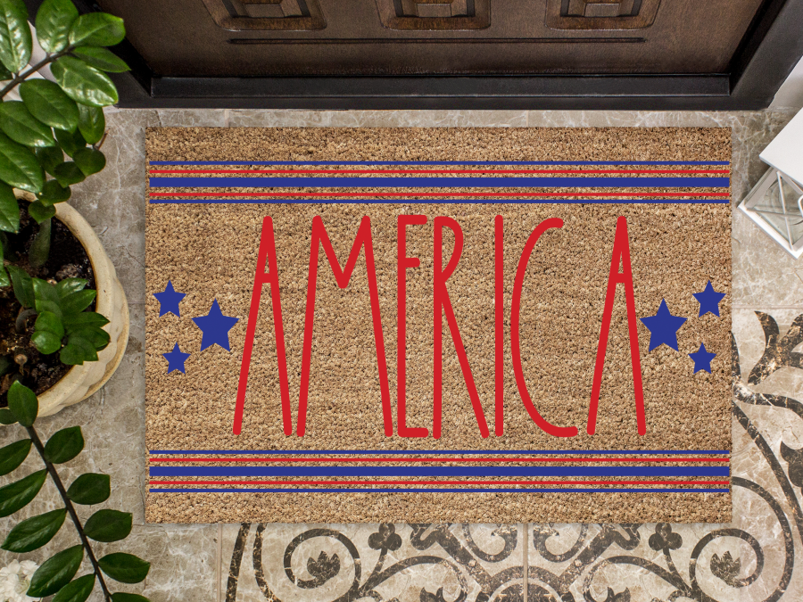 Funny Doormat, Coir Doormat, Welcome Mat, Housewarming Gift, America Welcome Doormat, Stars Front Door Doormat, Welcome Doormat, New Homeowner Gift DECOE-CM-103