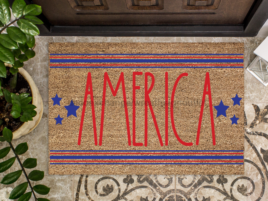 Funny Doormat, Coir Doormat, Welcome Mat, Housewarming Gift, America Welcome Doormat, Stars Front Door Doormat, Welcome Doormat, New Homeowner Gift DECOE-CM-103 - Tampa soil911.com