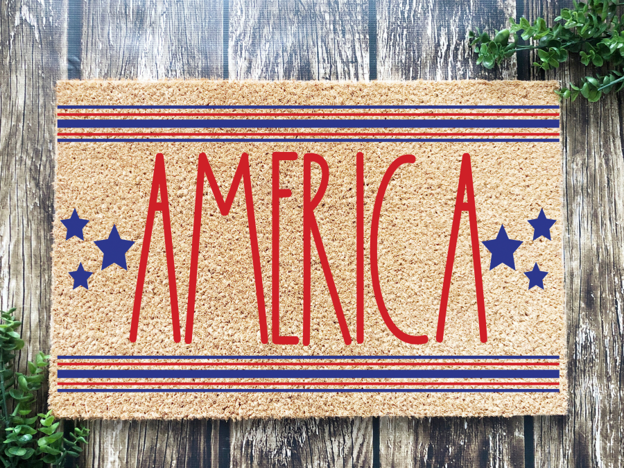 Funny Doormat, Coir Doormat, Welcome Mat, Housewarming Gift, America Welcome Doormat, Stars Front Door Doormat, Welcome Doormat, New Homeowner Gift DECOE-CM-103
