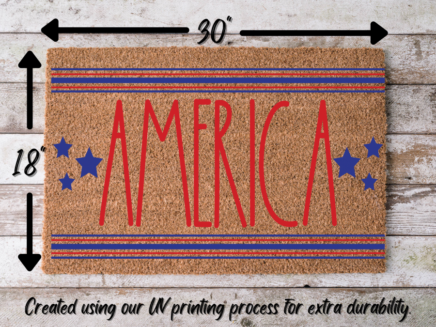 Funny Doormat, Coir Doormat, Welcome Mat, Housewarming Gift, America Welcome Doormat, Stars Front Door Doormat, Welcome Doormat, New Homeowner Gift DECOE-CM-103