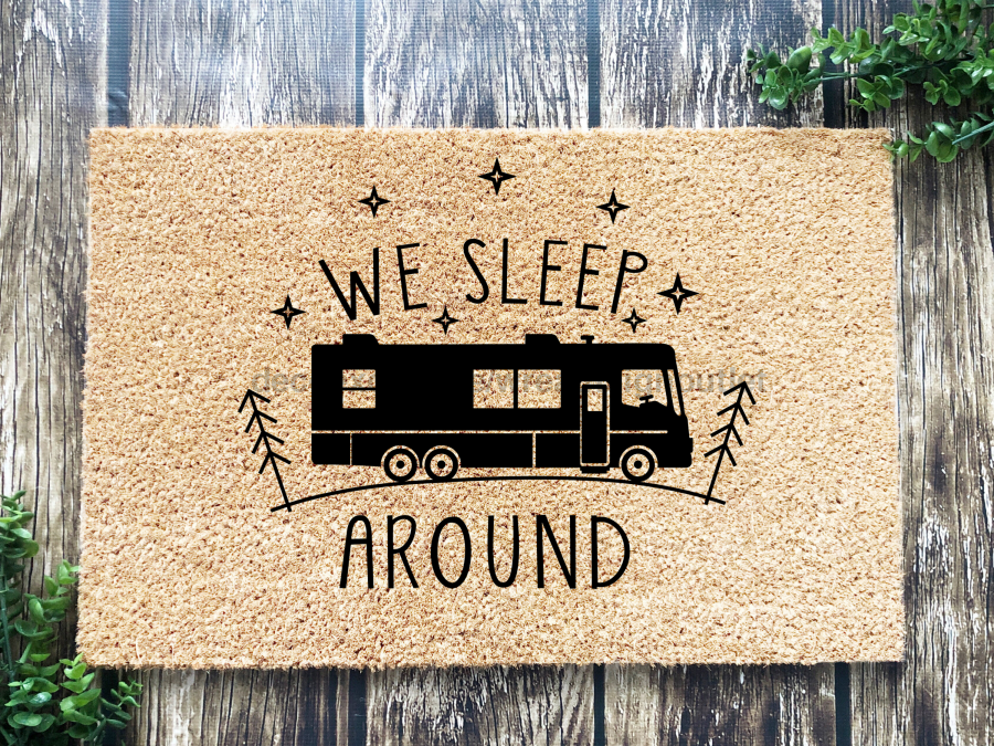 Funny RV Doormat "We Sleep Around" Camper Doormat - Tampa soil911.com