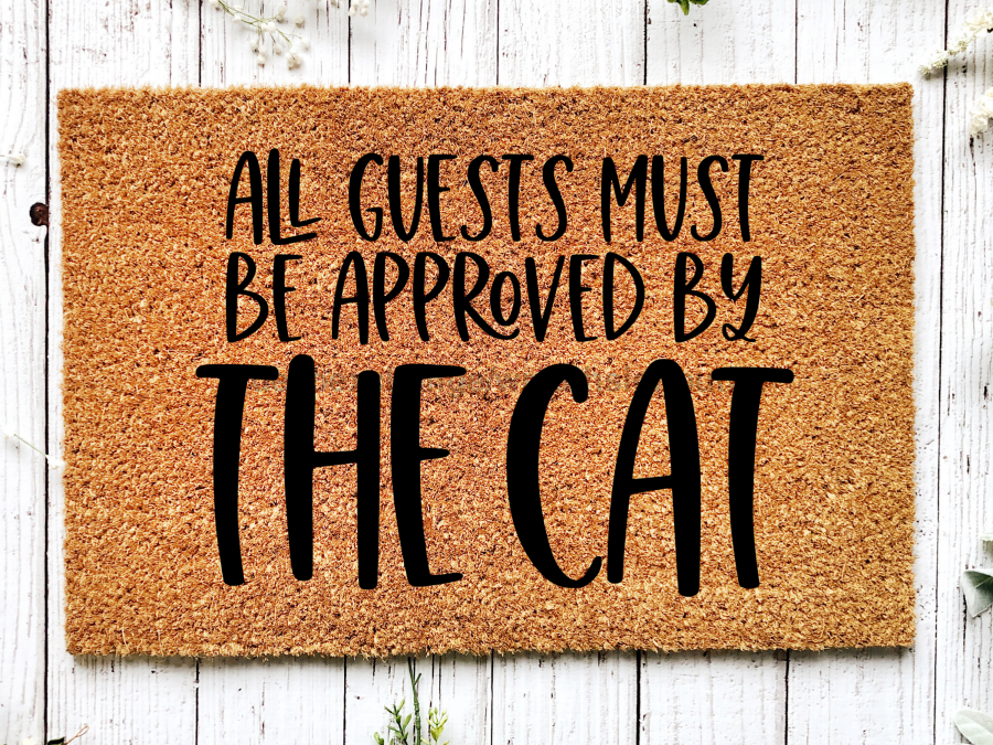 Funny Doormat, Coir Doormat, Welcome Mat, Housewarming Gift, Cat Doormat, All Guests Must Be Approved by the Cat Doormat, Front Door Doormat, Welcome Doormat, New Homeowner Gift DECOE-CM-071