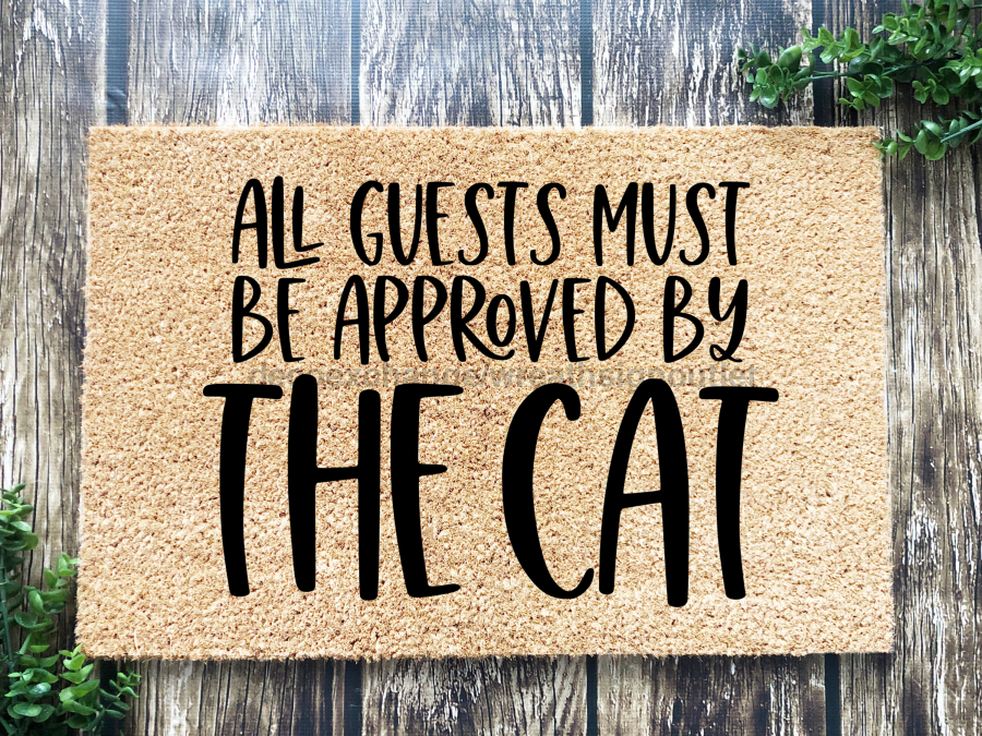 Funny Doormat, Coir Doormat, Welcome Mat, Housewarming Gift, Cat Doormat, All Guests Must Be Approved by the Cat Doormat, Front Door Doormat, Welcome Doormat, New Homeowner Gift DECOE-CM-071 - Tampa soil911.com