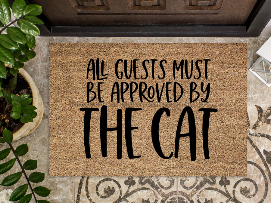 Funny Doormat, Coir Doormat, Welcome Mat, Housewarming Gift, Cat Doormat, All Guests Must Be Approved by the Cat Doormat, Front Door Doormat, Welcome Doormat, New Homeowner Gift DECOE-CM-071 - Tampa soil911.com