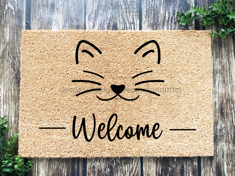 Funny Doormat, Coir Doormat, Welcome Mat, Housewarming Gift, Welcome (cat) Doormat, Cat Front Door Doormat, Welcome Doormat, New Homeowner Gift DECOE-CM-083