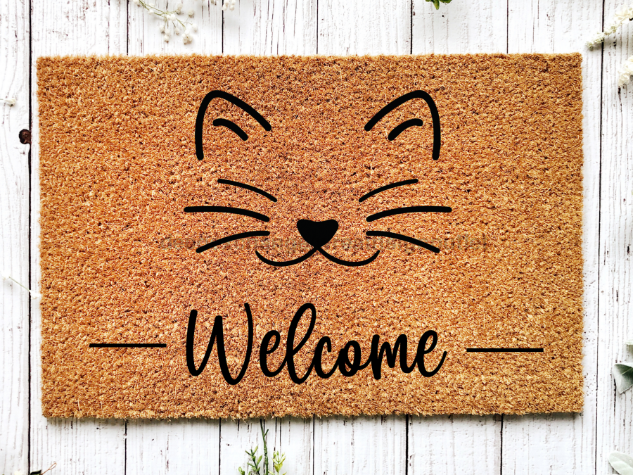 Funny Doormat, Coir Doormat, Welcome Mat, Housewarming Gift, Welcome (cat) Doormat, Cat Front Door Doormat, Welcome Doormat, New Homeowner Gift DECOE-CM-083