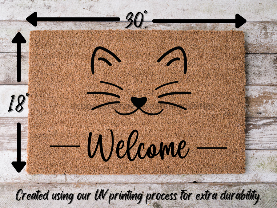 Funny Doormat, Coir Doormat, Welcome Mat, Housewarming Gift, Welcome (cat) Doormat, Cat Front Door Doormat, Welcome Doormat, New Homeowner Gift DECOE-CM-083