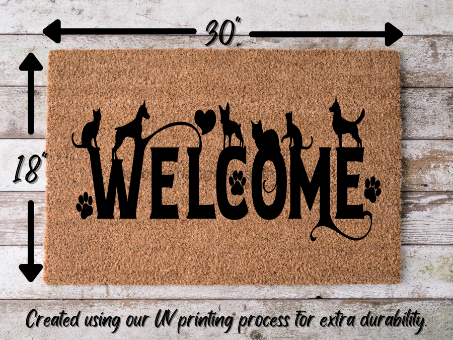 Funny Doormat, Coir Doormat, Welcome Mat, Housewarming Gift, Cats and Dogs Welcome Doormat, Cats and Dogs Front Door Doormat, Welcome Doormat, New Homeowner Gift DECOE-CM-091 - Tampa soil911.com