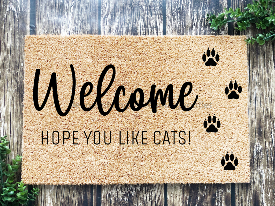 Funny Doormat, Coir Doormat, Welcome Mat, Housewarming Gift, Cats Welcome Doormat, Welcome, Hope You Like Cats! Front Door Doormat, Welcome Doormat, New Homeowner Gift DECOE-CM-099 - Tampa soil911.com