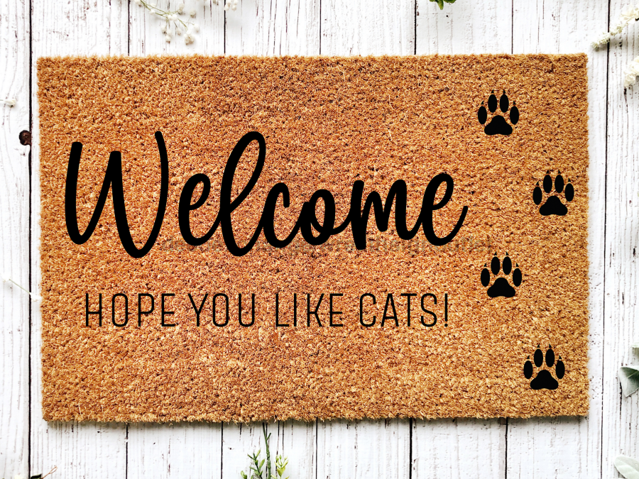 Funny Doormat, Coir Doormat, Welcome Mat, Housewarming Gift, Cats Welcome Doormat, Welcome, Hope You Like Cats! Front Door Doormat, Welcome Doormat, New Homeowner Gift DECOE-CM-099 - Tampa soil911.com