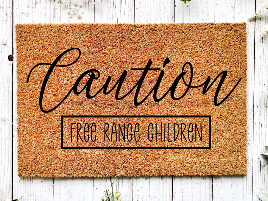 Funny Children Doormat "Caution: Free Range Children" Beware Children Doormat - Tampa soil911.com