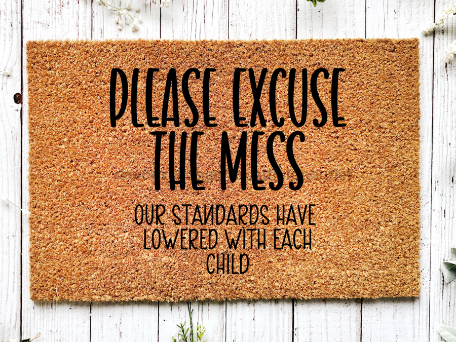 Funny Doormat, Coir Doormat, Welcome Mat, Housewarming Gift, Excuse the Mess Doormat, Front Door Doormat, Our Standards Lowered With Each Child Doormat, New Homeowner Gift DECOE-CM-124 - Tampa soil911.com