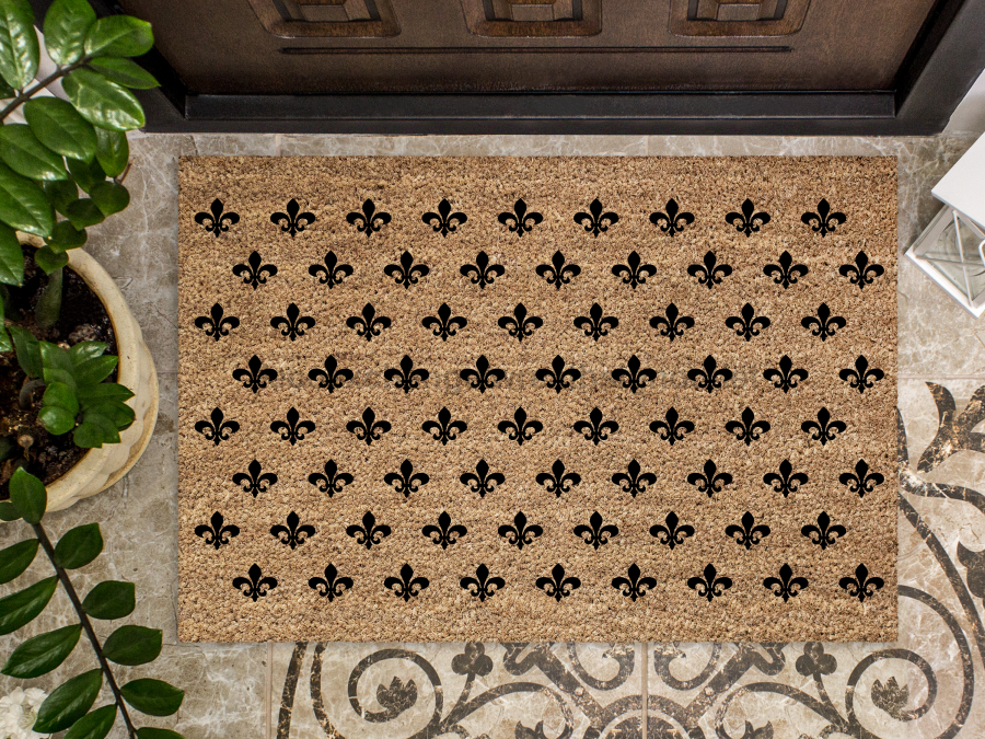 Funny Doormat, Coir Doormat, Welcome Mat, Housewarming Gift, Fleur de Lis Doormat, Front Door Doormat,  Doormat, New Homeowner Gift DECOE-CM-116