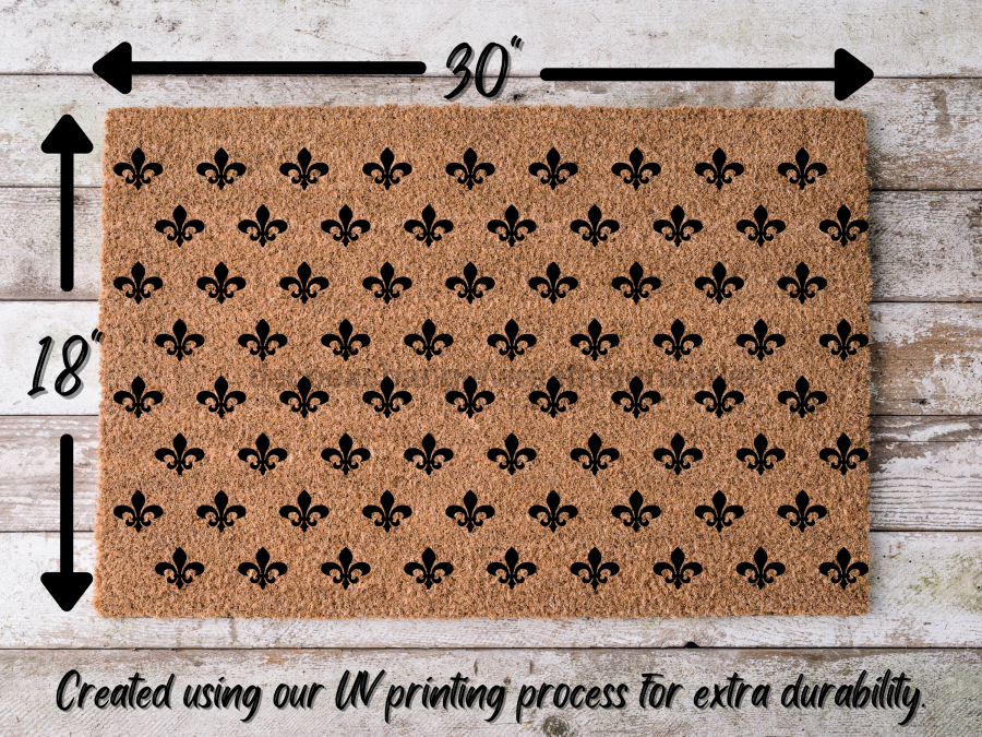 Funny Doormat, Coir Doormat, Welcome Mat, Housewarming Gift, Fleur de Lis Doormat, Front Door Doormat,  Doormat, New Homeowner Gift DECOE-CM-116