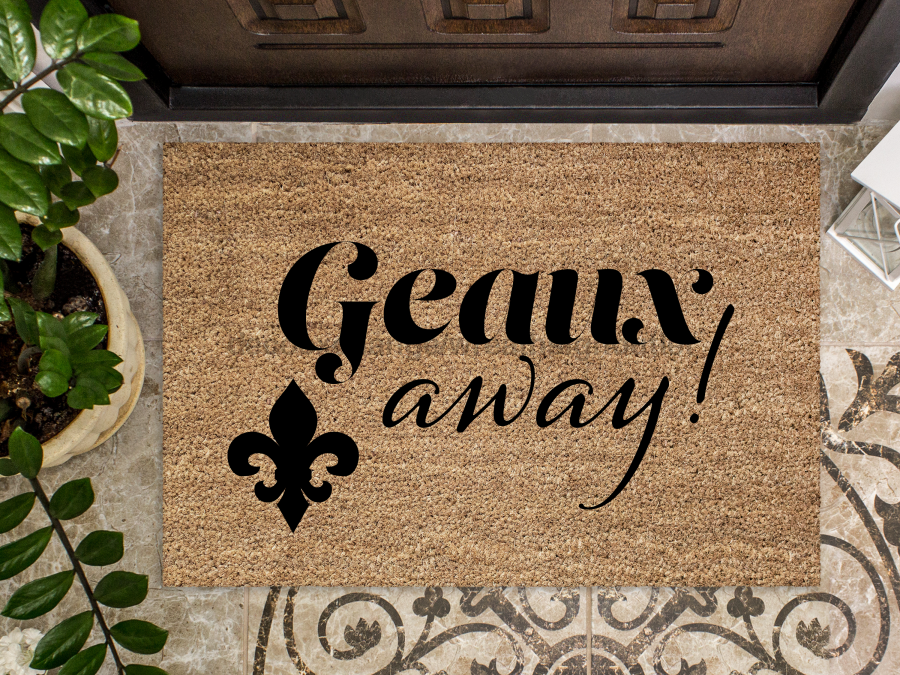 Funny Doormat, Coir Doormat, Welcome Mat, Housewarming Gift, Geaux Away Doormat, Front Door Doormat, Fleur de Lis Doormat, New Homeowner Gift DECOE-CM-153 - Tampa soil911.com