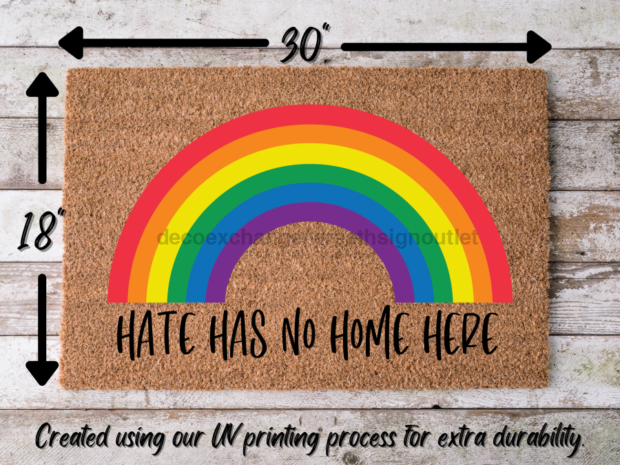 Funny Doormat, Coir Doormat, Welcome Mat, Housewarming Gift, Hate Has No Home Here Doormat, Front Door Doormat, Pride Doormat, New Homeowner Gift DECOE-CM-120 - Tampa soil911.com