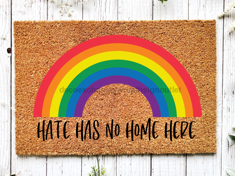 Funny Doormat, Coir Doormat, Welcome Mat, Housewarming Gift, Hate Has No Home Here Doormat, Front Door Doormat, Pride Doormat, New Homeowner Gift DECOE-CM-120