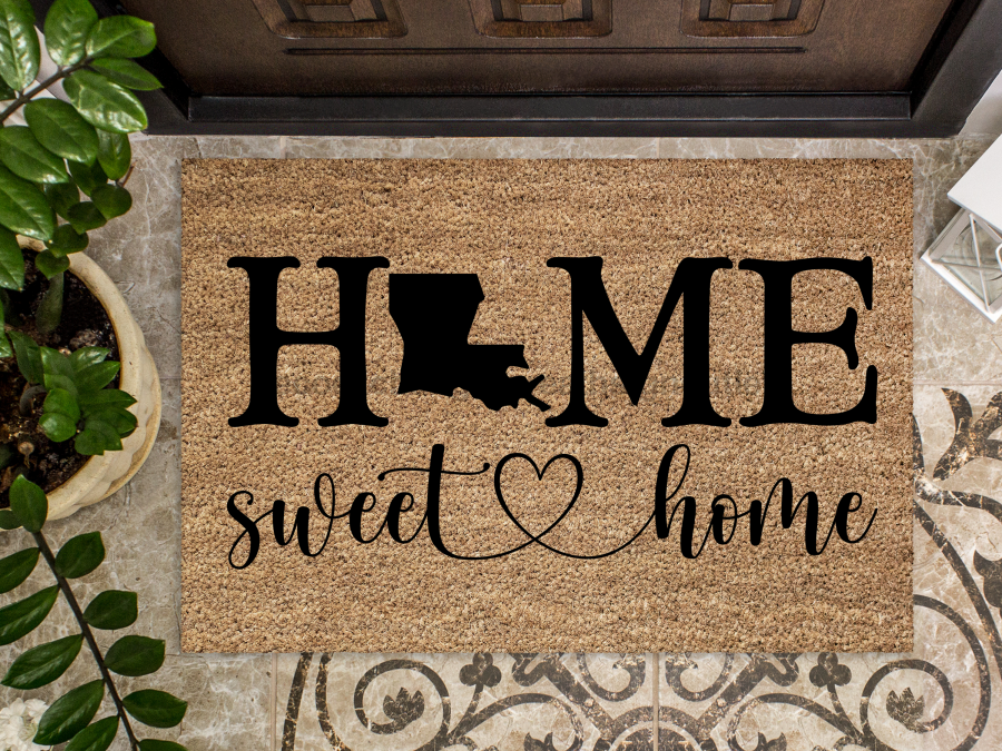 Louisiana Home Sweet Home Doormat State in "Home Sweet Home" Door Mat - Tampa soil911.com