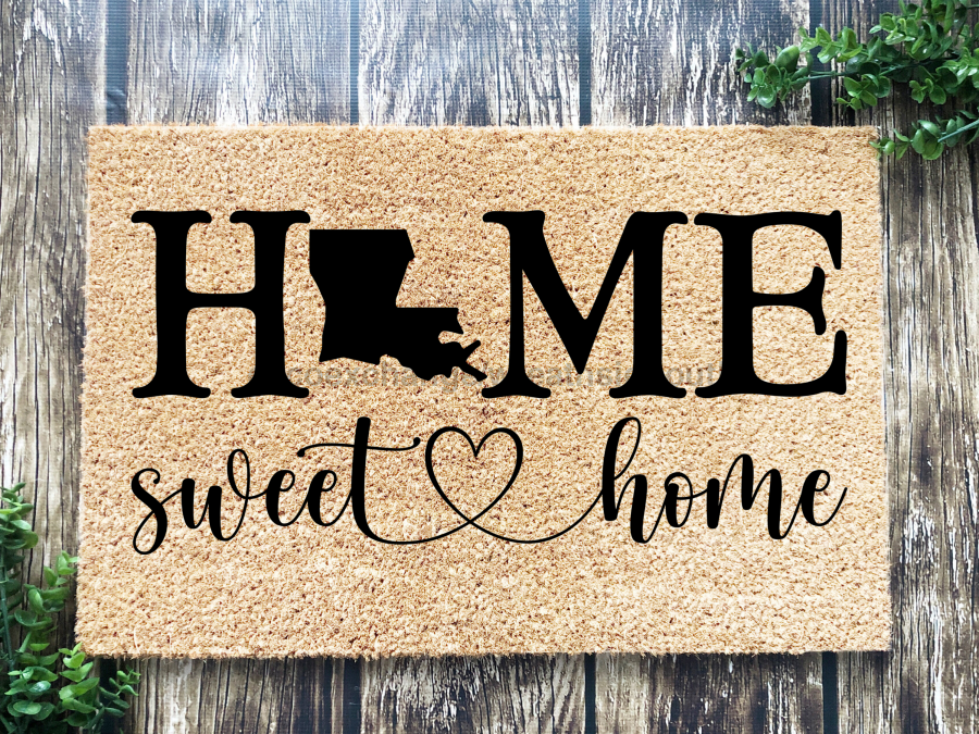 Louisiana Home Sweet Home Doormat State in "Home Sweet Home" Door Mat - Tampa soil911.com