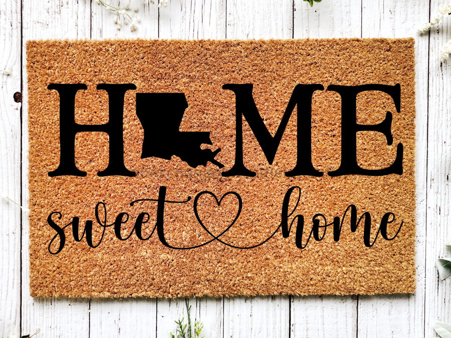 Louisiana Home Sweet Home Doormat State in "Home Sweet Home" Door Mat - Tampa soil911.com