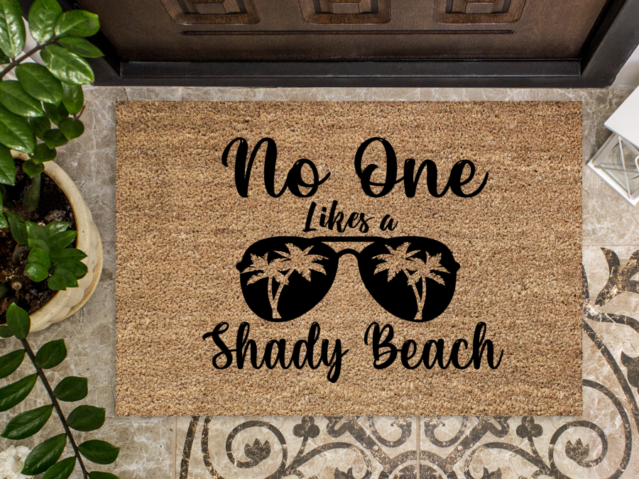 Funny Doormat, Coir Doormat, Welcome Mat, Housewarming Gift, No One Likes a Shady Beach Doormat, Front Door Doormat, Sunglasses Doormat, New Homeowner Gift DECOE-CM-134
