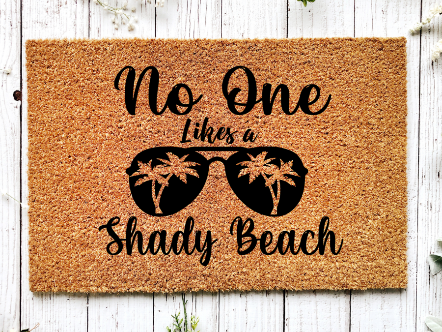 Funny Doormat, Coir Doormat, Welcome Mat, Housewarming Gift, No One Likes a Shady Beach Doormat, Front Door Doormat, Sunglasses Doormat, New Homeowner Gift DECOE-CM-134