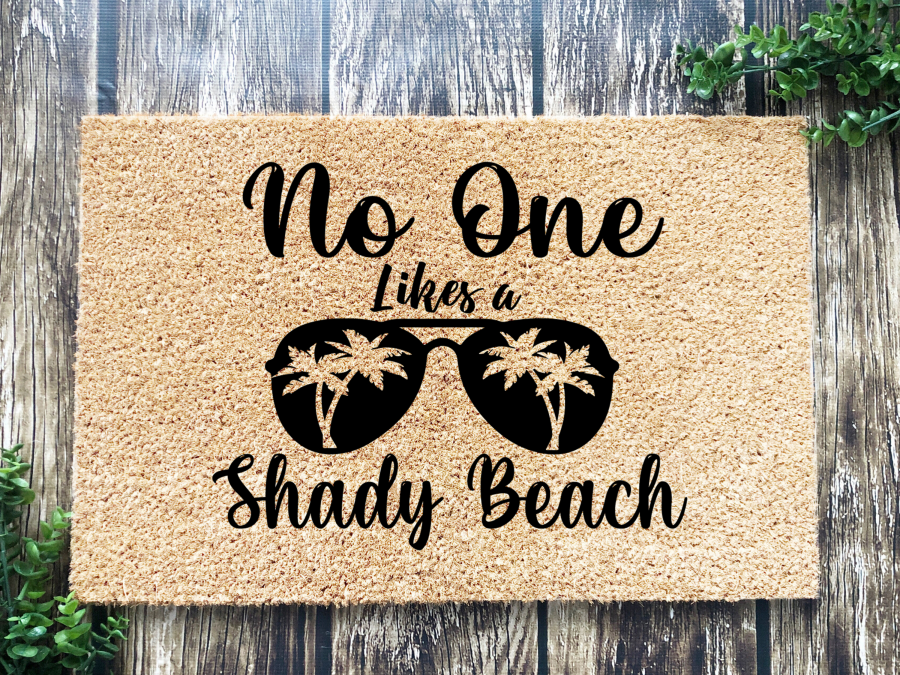 Funny Doormat, Coir Doormat, Welcome Mat, Housewarming Gift, No One Likes a Shady Beach Doormat, Front Door Doormat, Sunglasses Doormat, New Homeowner Gift DECOE-CM-134