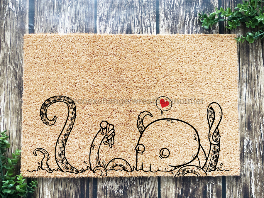 Heart Octopus Doormat, Tentacles and Octopus Door Mat - Tampa soil911.com