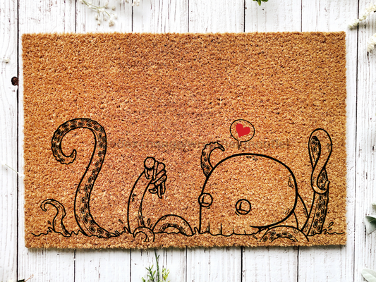 Heart Octopus Doormat, Tentacles and Octopus Door Mat